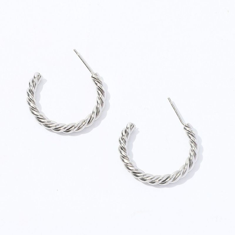 Fashion 3.0 Round Wire Earrings Gold Stainless Steel Geometric Round Earrings