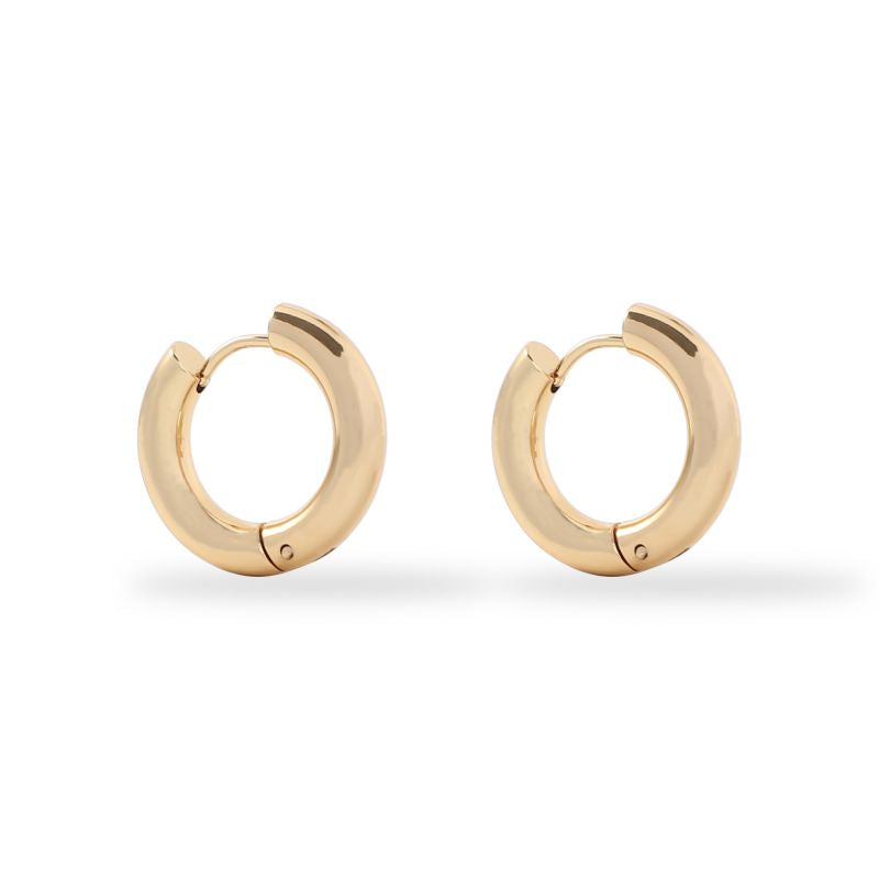Fashion 3.0 Round Wire Earrings Gold Stainless Steel Geometric Round Earrings