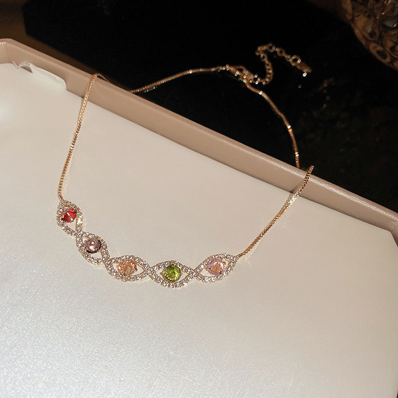 Fashion 41# Bracelet-color Copper Inlaid Zirconium Oval Bracelet