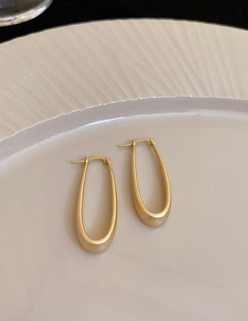 Fashion 4#earhook-golden Heart Copper Heart Stud Earrings