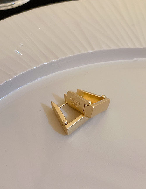 Fashion 4#earhook-golden Heart Copper Heart Stud Earrings