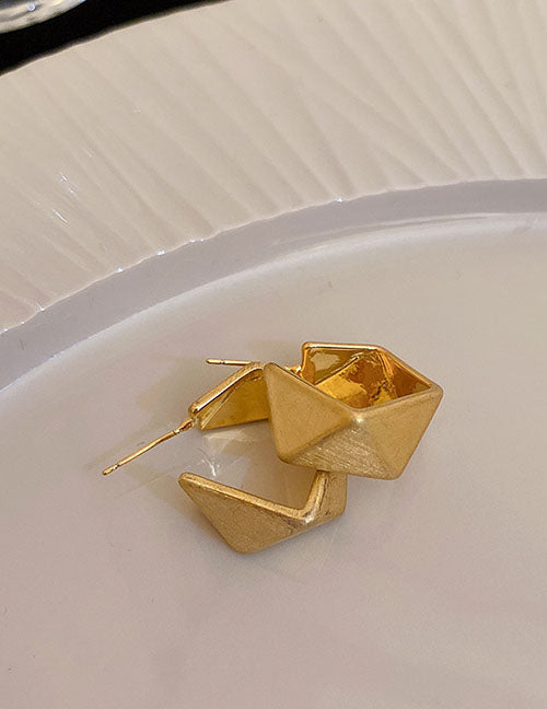 Fashion 4#earhook-golden Heart Copper Heart Stud Earrings