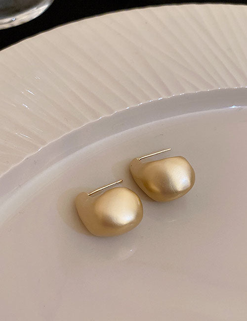 Fashion 4#earhook-golden Heart Copper Heart Stud Earrings