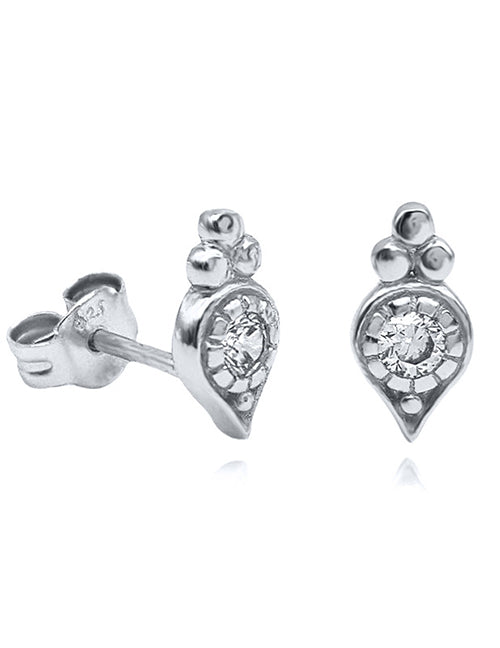 Fashion 5# Copper And Diamond Moon Stud Earrings