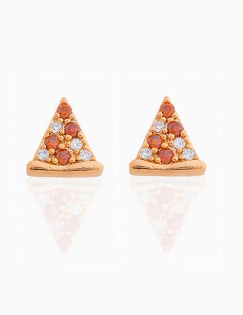 Fashion 758 Color Dorado Copper Inlaid Geometric Triangle Earrings