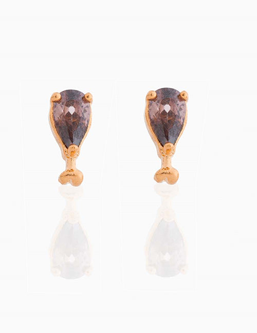 Fashion 758 Color Dorado Copper Inlaid Geometric Triangle Earrings