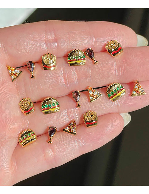 Fashion 758 Color Dorado Copper Inlaid Geometric Triangle Earrings