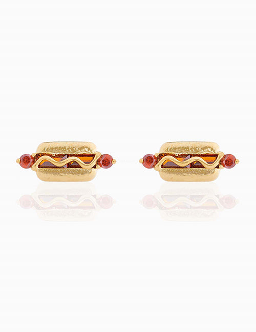 Fashion 758 Color Dorado Copper Inlaid Geometric Triangle Earrings