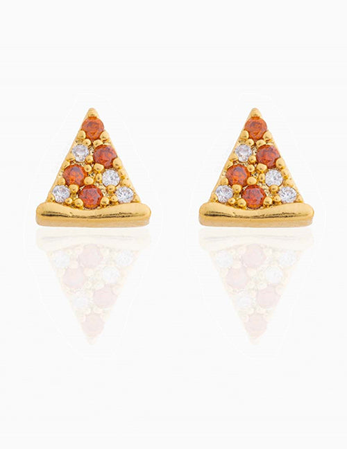 Fashion 758 Color Dorado Copper Inlaid Geometric Triangle Earrings