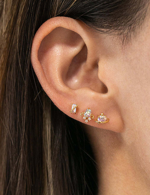 Fashion 92 Copper Inlaid Geometric Earrings Set