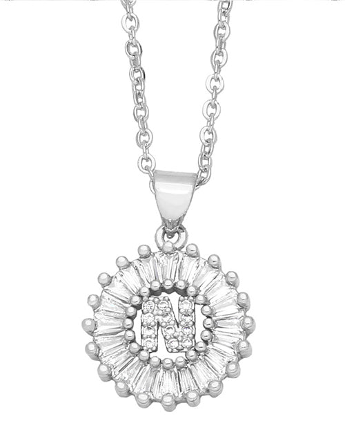 Fashion A 26 Letter Necklace With Brass And Diamonds