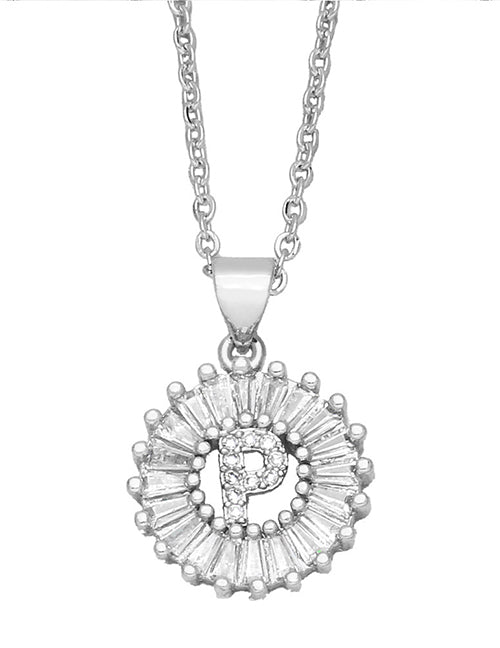 Fashion A 26 Letter Necklace With Brass And Diamonds