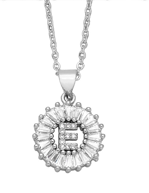 Fashion A 26 Letter Necklace With Brass And Diamonds