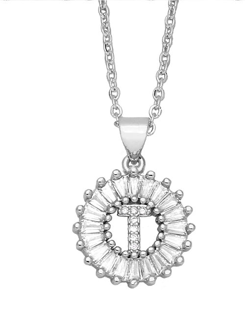 Fashion A 26 Letter Necklace With Brass And Diamonds