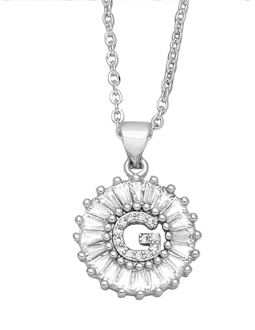 Fashion A 26 Letter Necklace With Brass And Diamonds