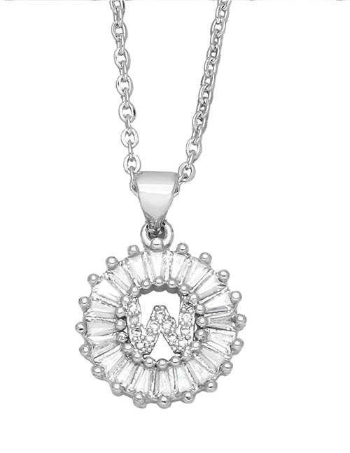 Fashion A 26 Letter Necklace With Brass And Diamonds