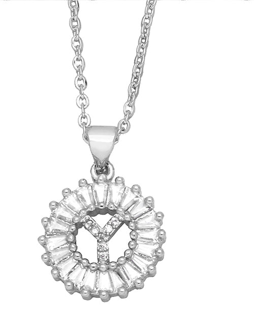 Fashion A 26 Letter Necklace With Brass And Diamonds