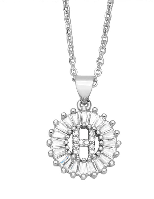 Fashion A 26 Letter Necklace With Brass And Diamonds