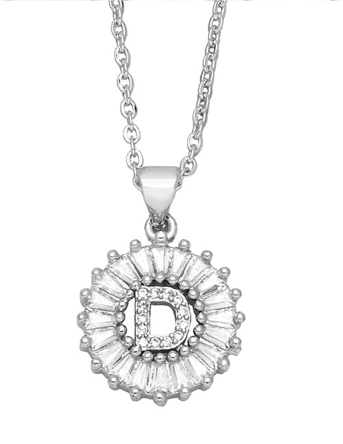 Fashion A 26 Letter Necklace With Brass And Diamonds