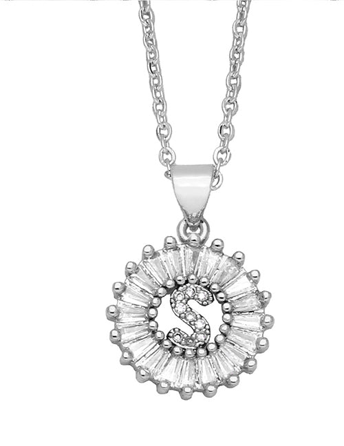 Fashion A 26 Letter Necklace With Brass And Diamonds