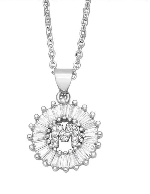 Fashion A 26 Letter Necklace With Brass And Diamonds