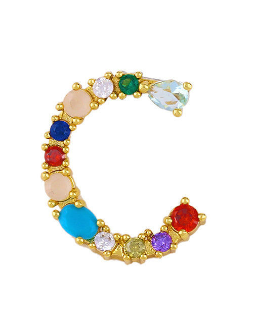 Fashion A 26 Letters Necklace With Copper Inlaid Color Zirconium