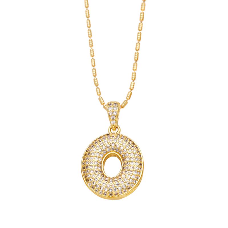 Fashion B Copper And Diamond 26 Letter Necklace