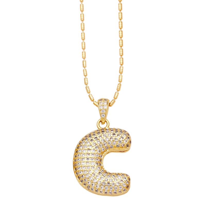 Fashion B Copper And Diamond 26 Letter Necklace