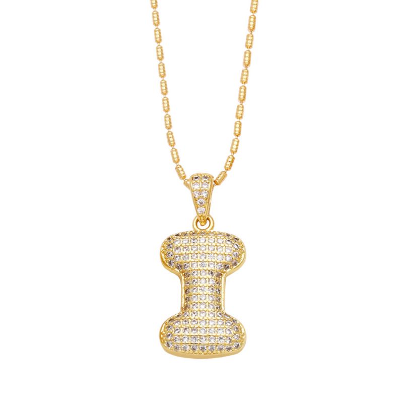 Fashion B Copper And Diamond 26 Letter Necklace