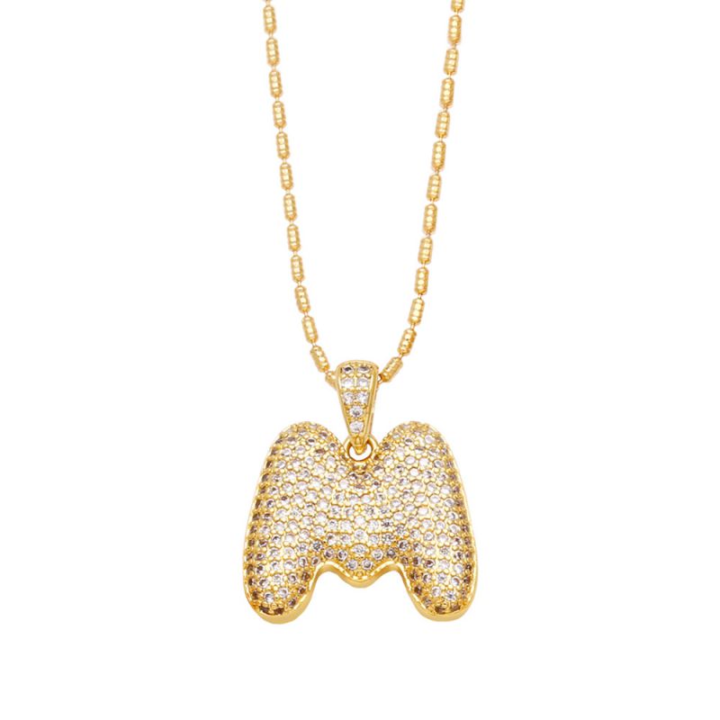 Fashion B Copper And Diamond 26 Letter Necklace