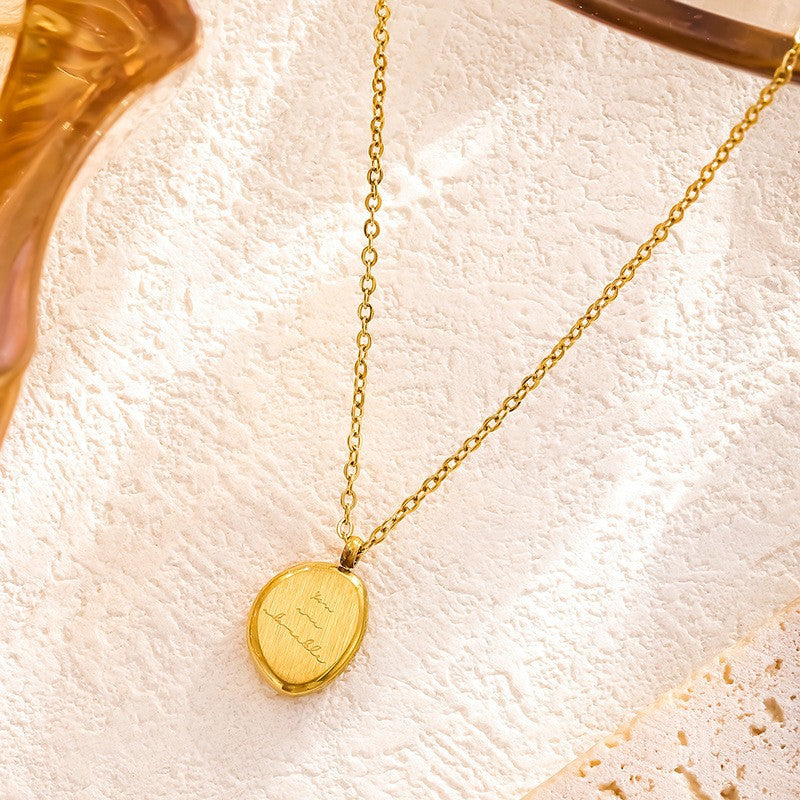 Fashion Big Heart Black Shell Silver Titanium Steel Heart Necklace