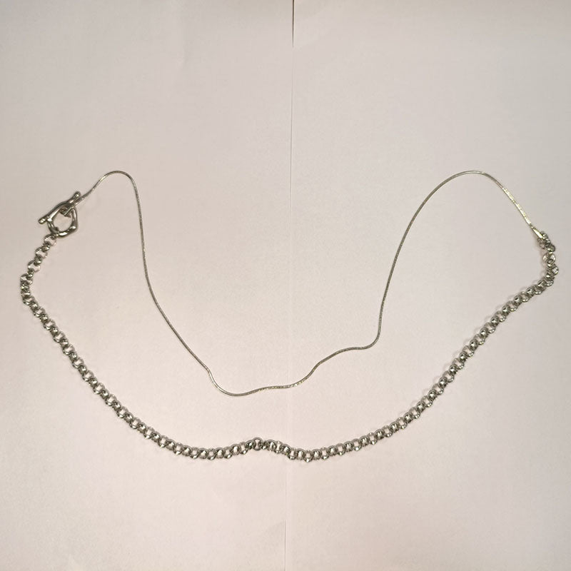 Fashion Blade Chain Plus Snake Chain Gold Stainless Steel Gold Plated Chain Double Layer Necklace