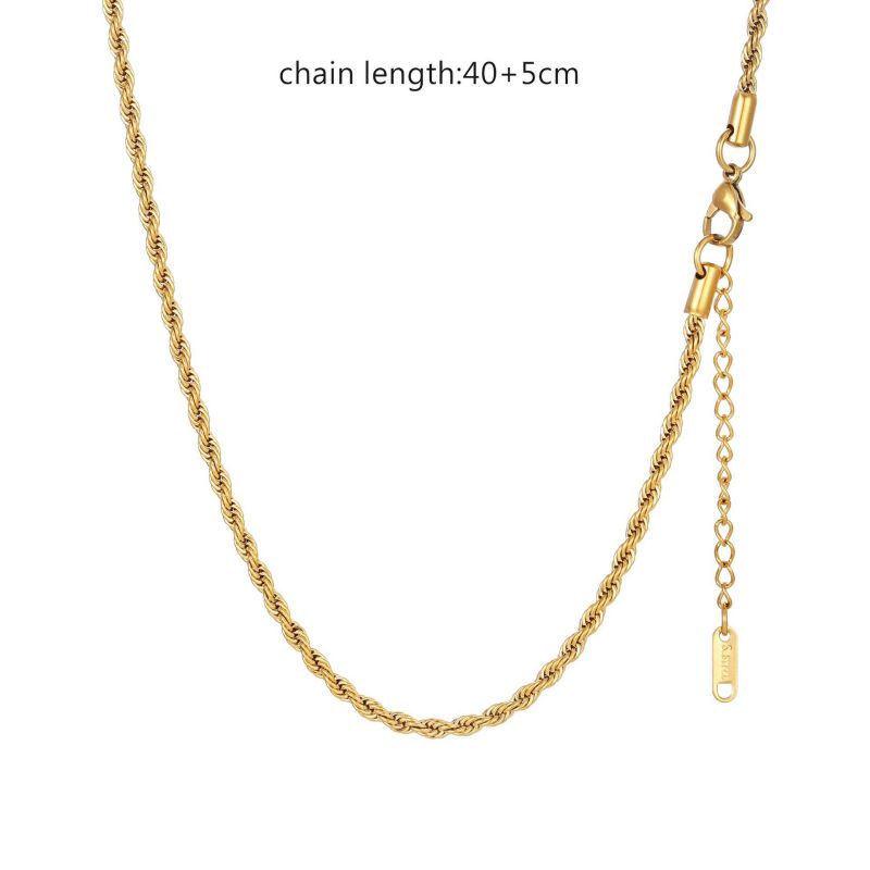 Fashion Blade Chain Plus Snake Chain Gold Stainless Steel Gold Plated Chain Double Layer Necklace