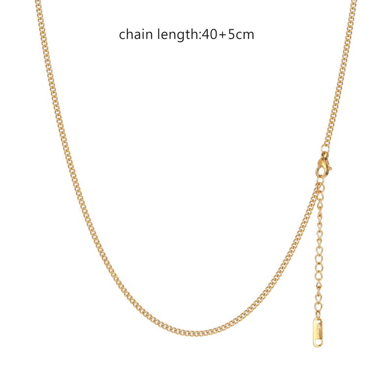 Fashion Blade Chain Plus Snake Chain Gold Stainless Steel Gold Plated Chain Double Layer Necklace
