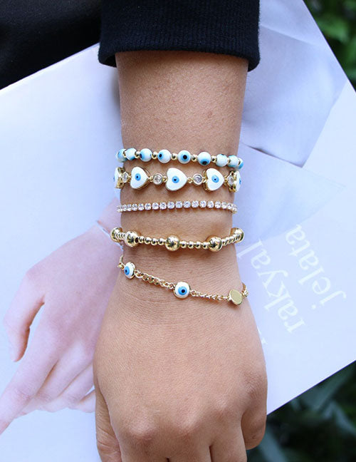 Fashion Br040-a Copper Inlaid Zirconium Claw Chain Pull Bracelet