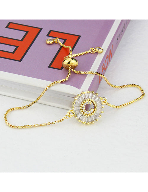 Fashion C 26 Letters Bracelet With Copper Inlaid Zirconium