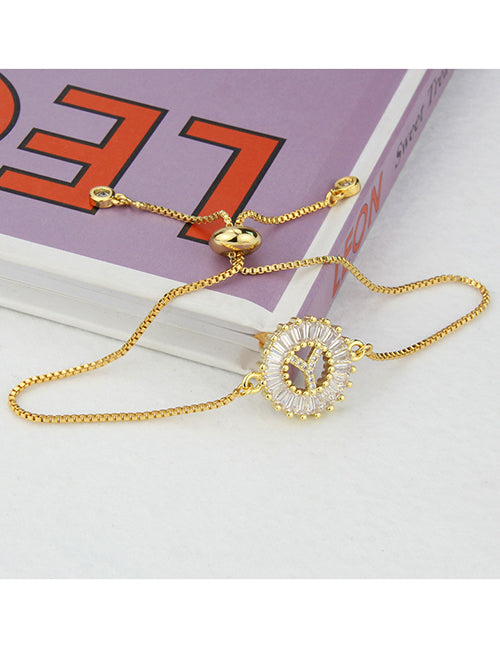 Fashion C 26 Letters Bracelet With Copper Inlaid Zirconium