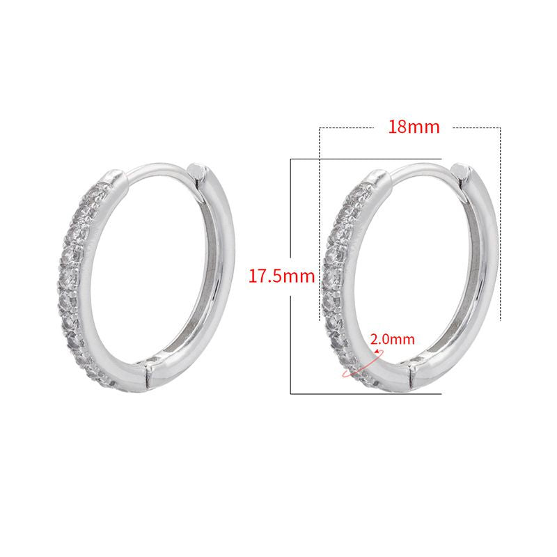 Fashion Gold 10mm 1 Pair Copper Inlaid Zirconium Round Earrings