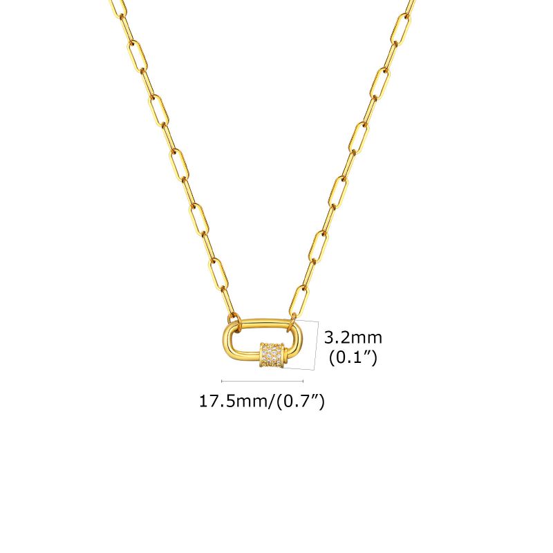 Fashion Gold Stainless Steel Square Geometric Necklace