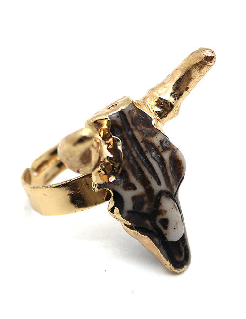Fashion No. 1 (price For 2) Resin Bull Head Ring