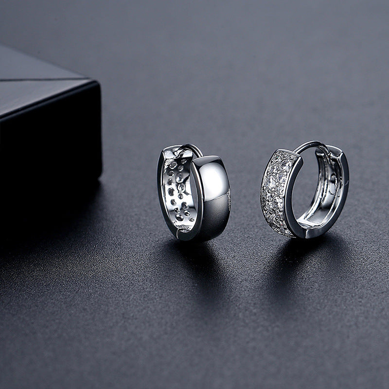 Fashion Nse23122602-18k Copper Diamond Round Earrings