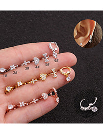 Fashion Silver 1# Zircon Flower Earrings