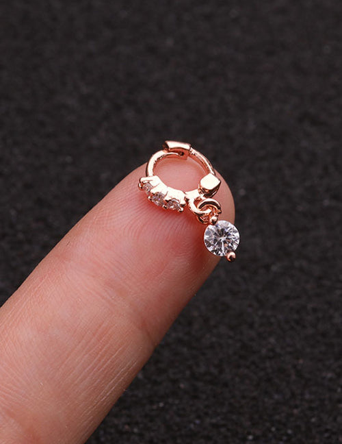 Fashion Silver 1# Zircon Flower Earrings