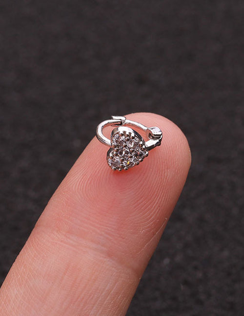 Fashion Silver 1# Zircon Flower Earrings