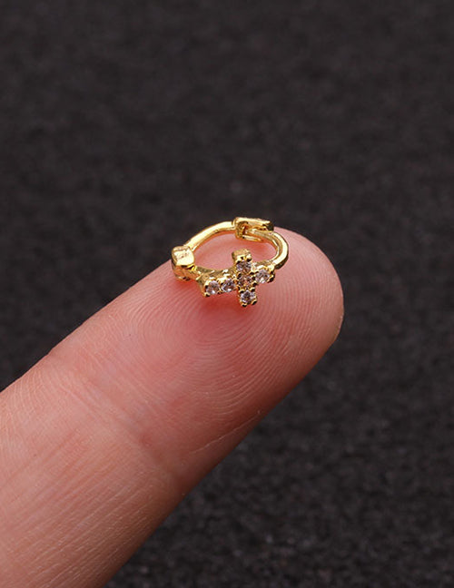 Fashion Silver 1# Zircon Flower Earrings