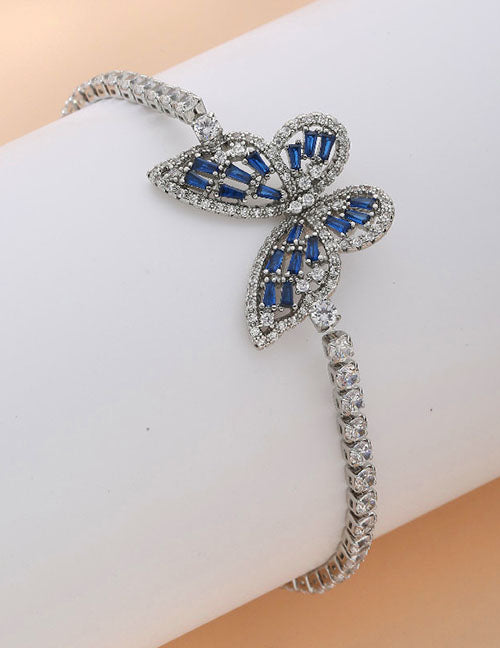 Fashion Square Gold Copper Inlaid Zirconia Tennis Link Bracelet