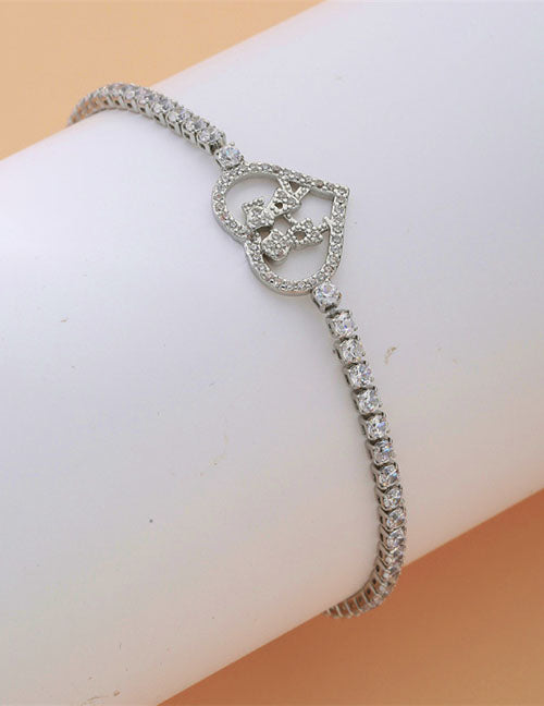 Fashion Square Gold Copper Inlaid Zirconia Tennis Link Bracelet