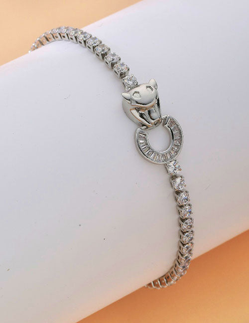 Fashion Square Gold Copper Inlaid Zirconia Tennis Link Bracelet