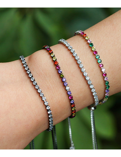 Fashion Style 2 - Rose Gold White Zirconium Brass Zirconium Claw Chain Bracelet