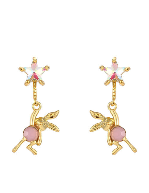 Fashion Zircon Flower Stud Earrings Copper Diamond Flower Stud Earrings